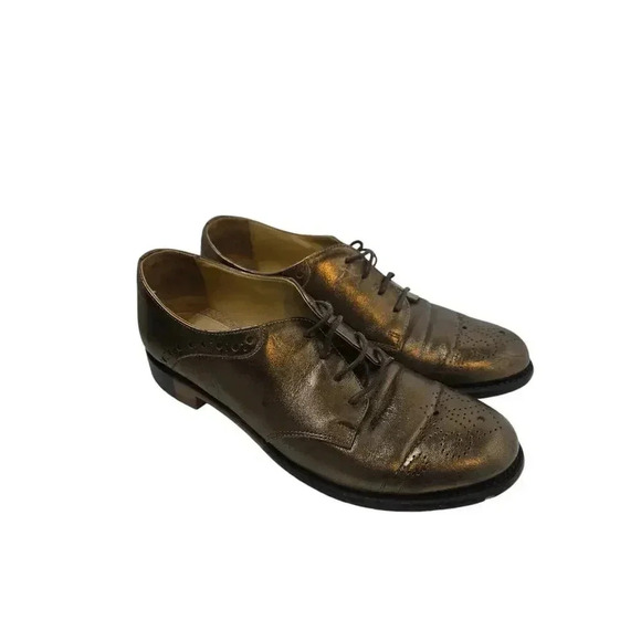 The Office of Angela Scott Ms Presley Bronze Lace-up Derby Oxford Loafer Size 39 - Picture 1 of 6